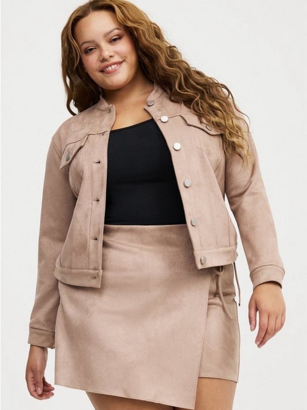 New Suede Jacket in Light Taupe
